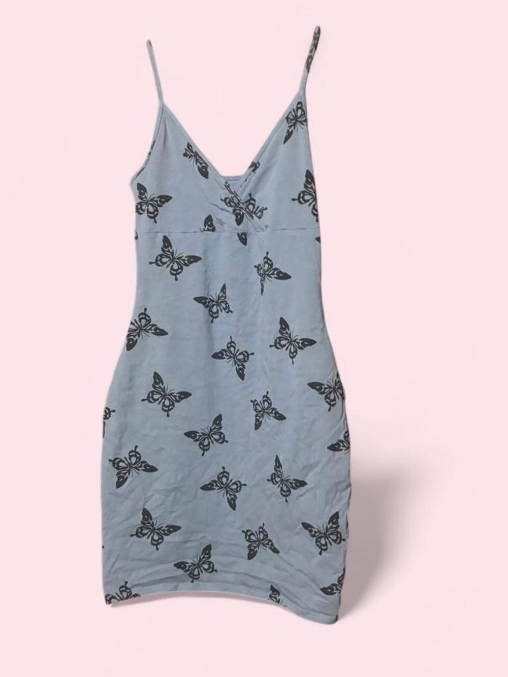 wild fable Light Blue Butterfly Slip Mini Dress